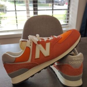 Nearly New, New Balance Orange and Gray Sneakers Retro Style U574RCB